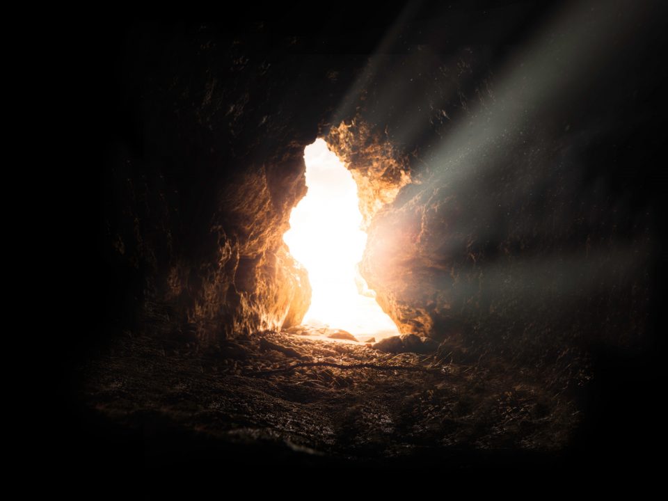 sun rays inside cave