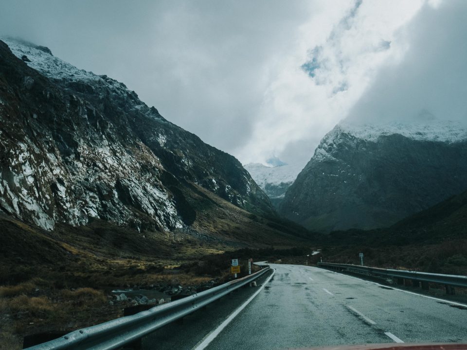 road between mountain alps