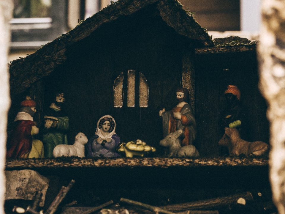 assorted-color nativity scene figurine