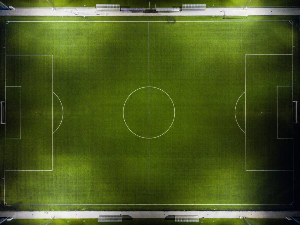 aerial view of football field