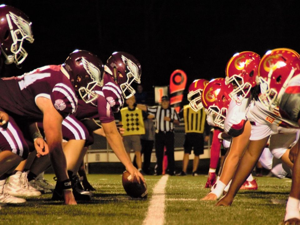 closeup photo of football players