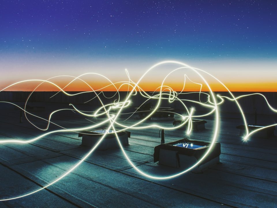 time lapse photography of square containers at night