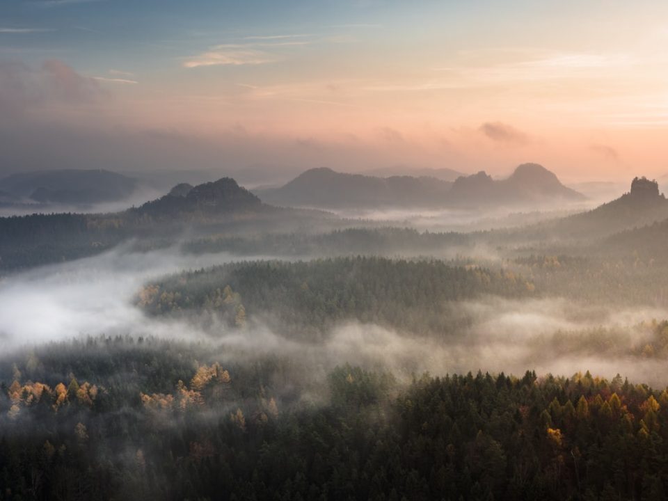 mountain surrounded with fog