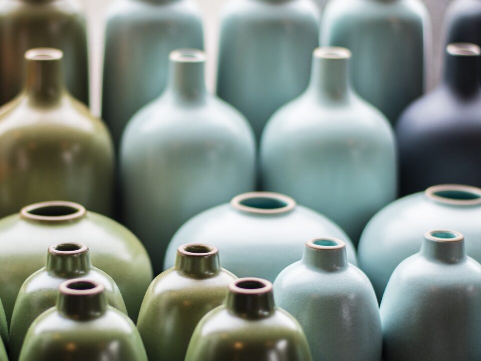filed stoneware jugs