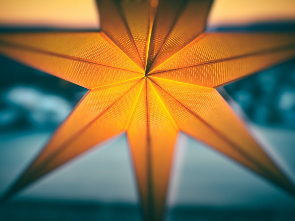 yellow Christmas star decor