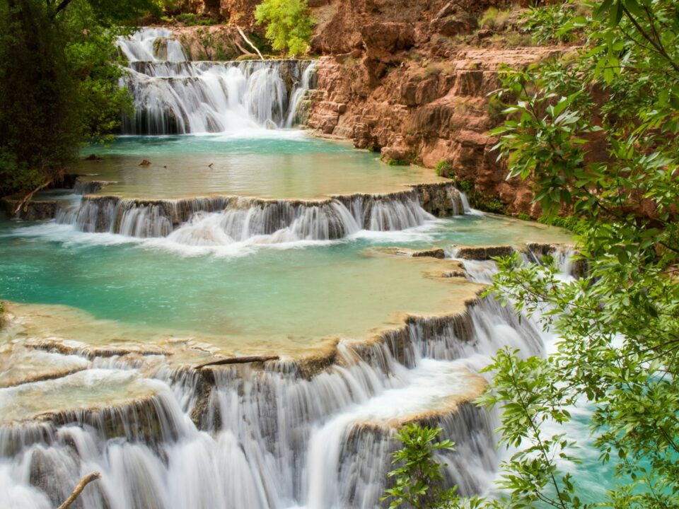 landscape of waterfalls