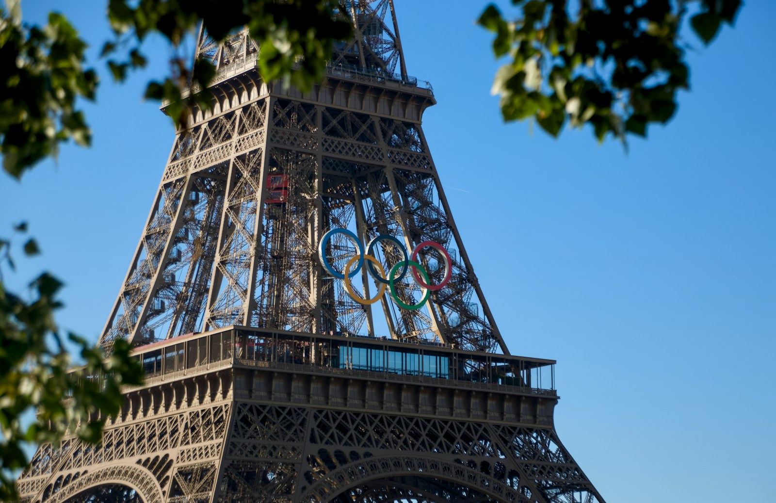 A view of the eiffel tower from below