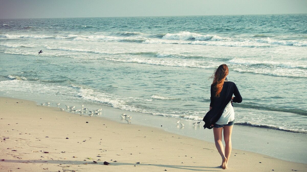 woman standing at seashore