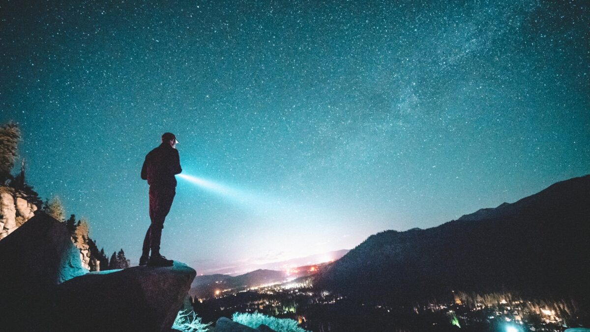 man standing near cliff