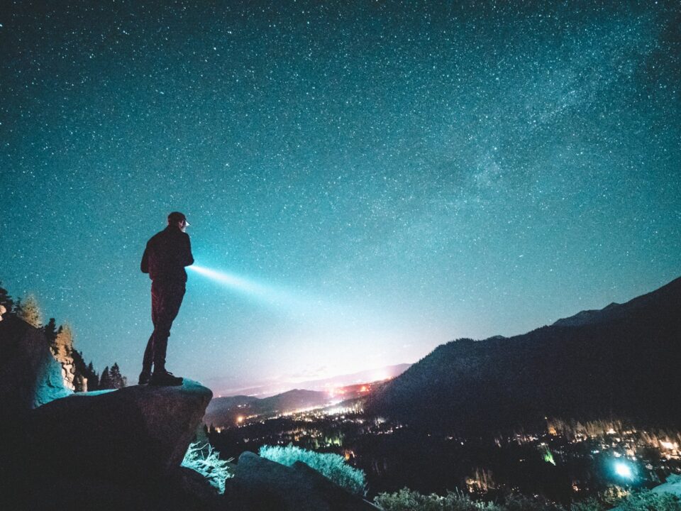 man standing near cliff