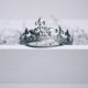 silver-colored crown on top of white wood