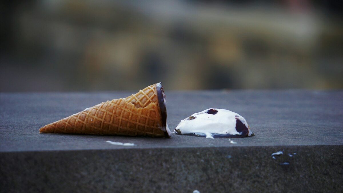brown ice cream cone
