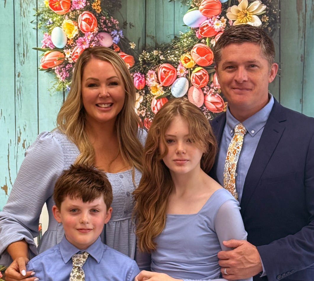 James Murray with his wife, son and daughter